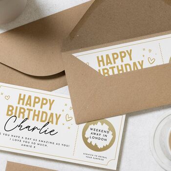 Personalised Birthday Scratch Card Travel Voucher, 2 of 4