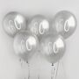 Five Silver 60 Party Balloons, thumbnail 1 of 2