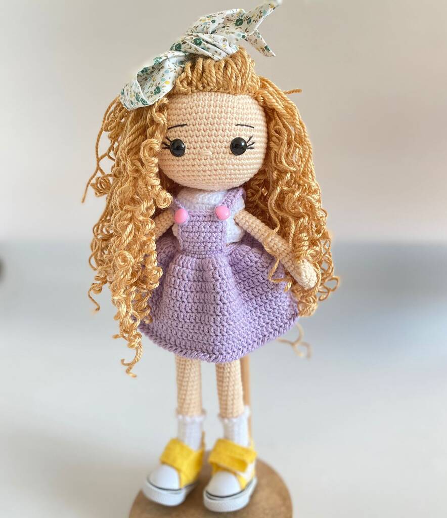 Curly Handmade Crochet Doll For Kids By HippityHop Toys