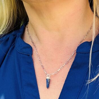 The En Pointe Lapis Lazuli Necklace, Silver, 5 of 8