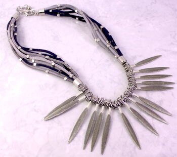 Geometric Metal Statement Collar Necklace, 2 of 2