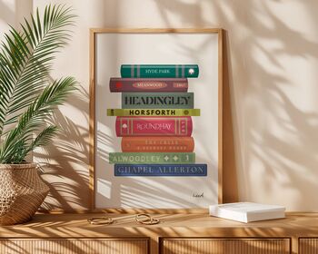 Leeds Book Stack Art Print, 4 of 6