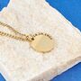 Gold Personalised Disc Pendant Necklace For Men And Women, thumbnail 2 of 8