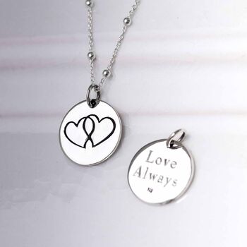 Engravable Sterling Silver Love Heart Tag Necklace, 3 of 7