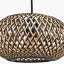 Black And Natural Rattan Pendant Ceiling Light, thumbnail 6 of 9