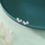 Tiny Forget Me Not Flower Bouquet Cz Stud Earrings, thumbnail 8 of 11