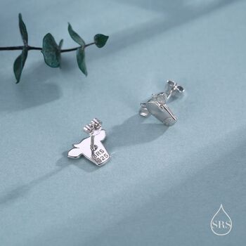 Bull Stud Earrings In Sterling Silver, 3 of 11