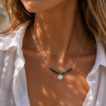 Personalised Green Semi Precious Beaded Necklace, 5 of 8