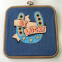 Embroidered Lucky Horseshoe Hoop Sign, thumbnail 3 of 5