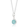 Sterling Silver Turquoise Eye Resin Disc Charm Necklace, thumbnail 2 of 5