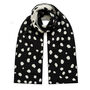 Scattered Dots Wool And Cashmere Scarf Black And White Men, thumbnail 2 of 2