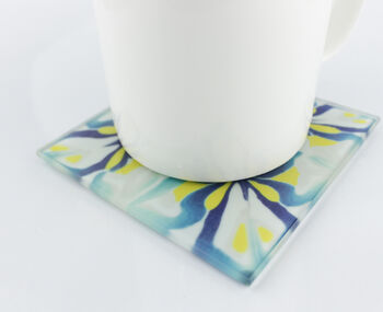 Navy Blue Zingy Yellow Coaster Set, 4 of 12