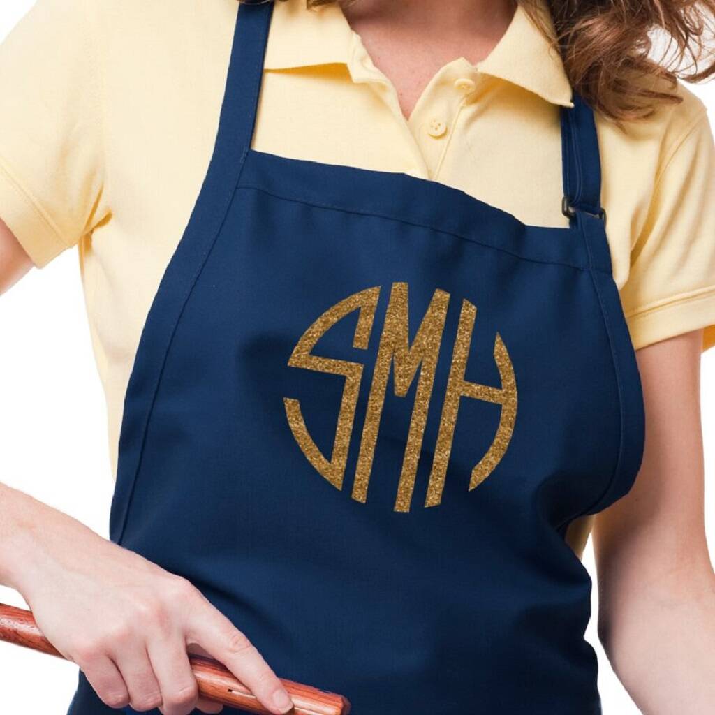 Personalised Glitter Monogram Apron By Chips & Sprinkles
