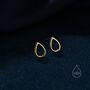 Sterling Silver Minimalist Open Droplet Stud Earrings, thumbnail 3 of 12