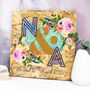 Personalised Wood Anniversary Floral Initials Print, thumbnail 2 of 5