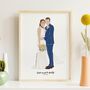 Christian Wedding Gift Couple Portrait With Bible Verse, thumbnail 1 of 12