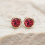 Yellow Gold Plated July Ruby Birthstone Stud Earrings, thumbnail 4 of 8