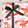 Three Sheets Of Lobster Love Wrapping Paper, thumbnail 1 of 2