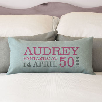 Personalised 50th Birthday Cushion, 5 of 5