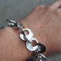 Heavy Hammered Silver Air O Link Bracelet, thumbnail 2 of 4