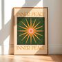 Inner Peace, Bohemian Celestial Sun Yoga Meditation Art Poster, thumbnail 1 of 3