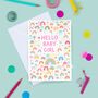 New Baby Girl Card, Rainbow New Baby Card, thumbnail 1 of 2