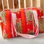 Quilted Cotton Tiger Print Duffle Bag, thumbnail 5 of 7