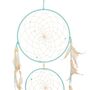 Light Blue Triple Dreamcatcher With Feathers, thumbnail 2 of 2
