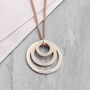 Personalised Rose Gold Plated Rings Of Love Necklace, thumbnail 3 of 4