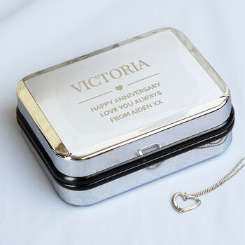 Personalised Box And Sterling Silver Heart Necklace, 6 of 10