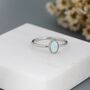 White Fire Oval Opal Ring In Sterling Silver, thumbnail 6 of 11