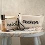 Personalised Linen Pencil Case/ Make Up Bag, thumbnail 1 of 7