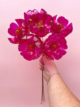 Hot Pink Bouquet Recycled Plastic Bottle Flowers, 3 of 12