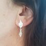 Elvish Leaf And Berry Earrings, Silver Nature Earrings, thumbnail 6 of 6