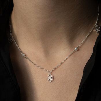 Cobweb And Pearl Silver Necklace, 2 of 7