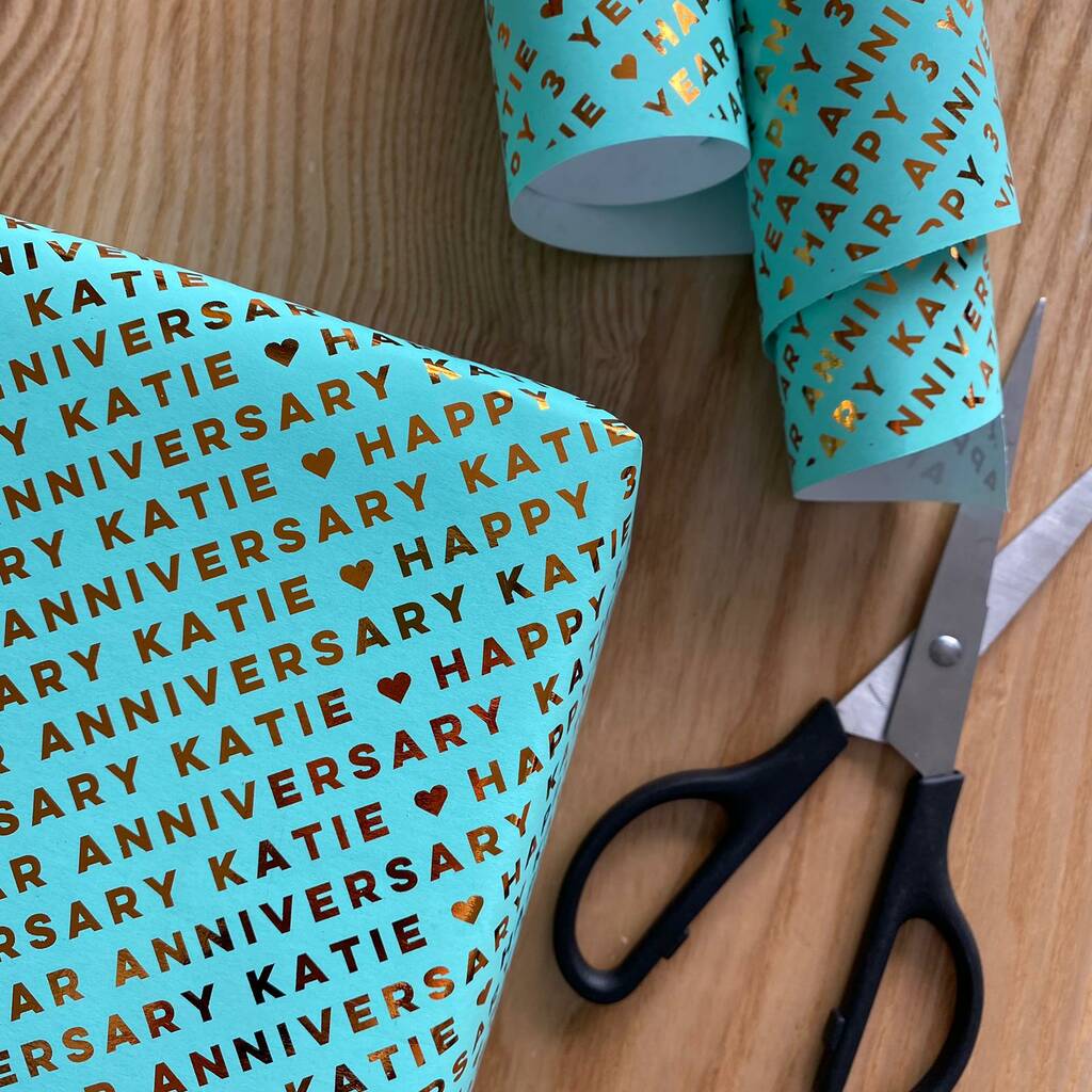Personalised Luxury Anniversary Wrapping Paper By PRETTY GIFTED