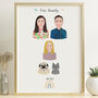 Personalised Family Portrait Hand Painted Print, thumbnail 1 of 5