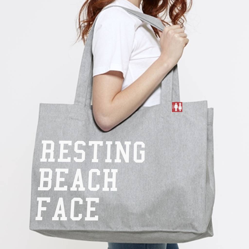 resting beach face tote