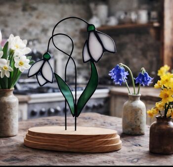 Snowdrops Stained Glass Flowers, 3 of 4