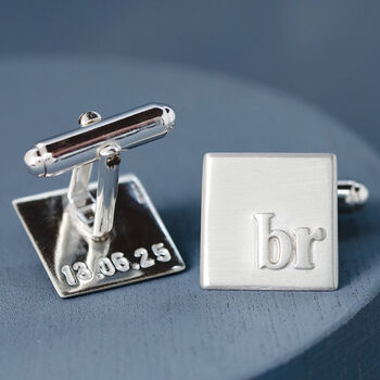 Sterling Silver Personalised Monogram Cufflinks, 4 of 12