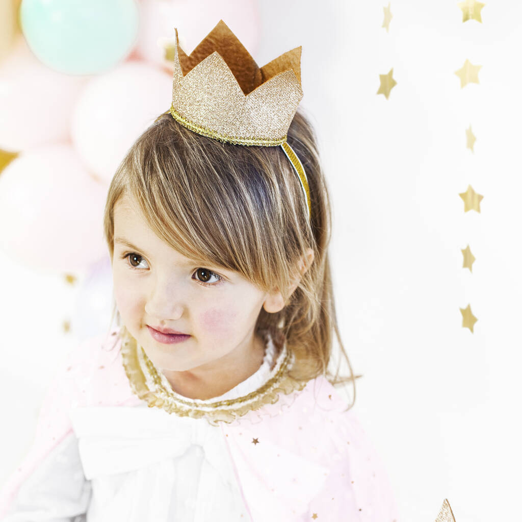 Gold Glitter Party Crown, 1 of 4