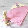 Personalised Blanket With Flopsy Bunny Rattle, thumbnail 1 of 8