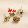 Set Of Four Enamel Woodland Stud Earrings In Gold, thumbnail 1 of 8