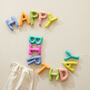 Fair Trade Letter Garland Eco Felt Happy Birthday 200cm, thumbnail 3 of 7