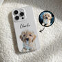 Custom Pet Portrait Clear Phone Case, thumbnail 1 of 7