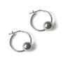 Hoop Ball Earrings In Sterling Silver, thumbnail 1 of 3