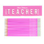 Personalised ‘Best Teacher Ever’ Pencil Box With 12 Pink Hb Pencils – Teacher Gift, thumbnail 3 of 3