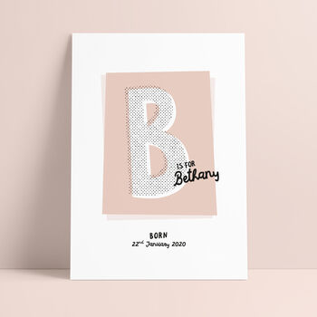 Retro Letter Personalised Typography Name Print, 5 of 10