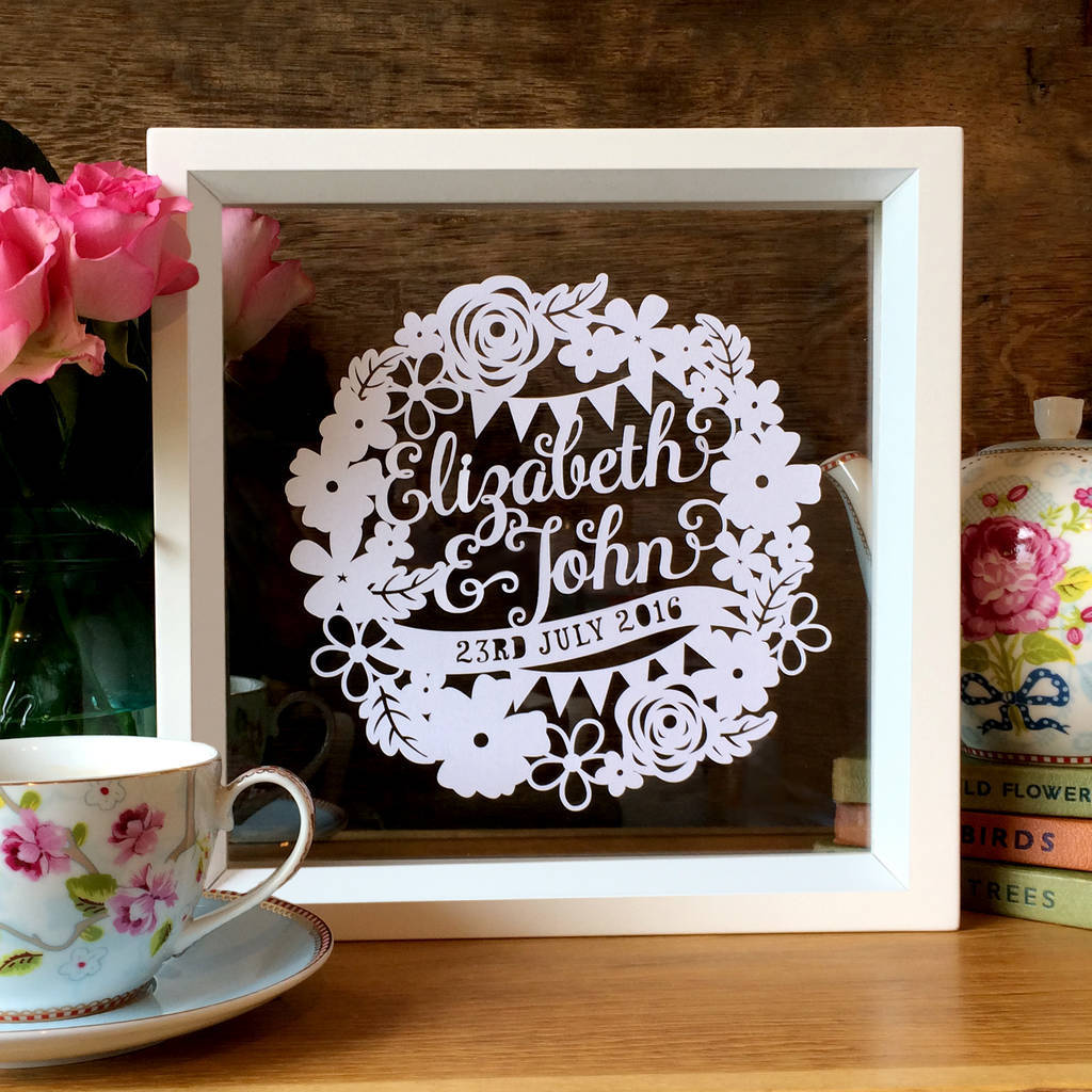 Personalised Floral First Wedding Anniversary Gift By Sas ...