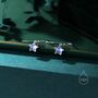 Moonstone Star Dangle Stud Earrings In Sterling Silver, thumbnail 4 of 11